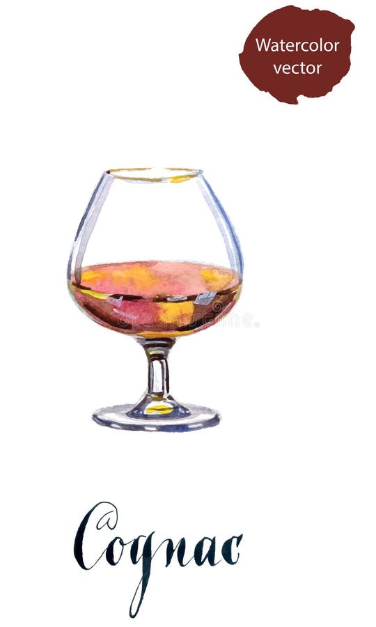 Copa de coñac stock de ilustración