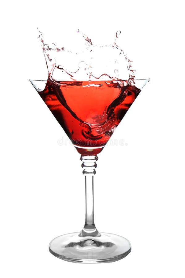 Vidrio del cóctel de martini con el chapoteo foto de archivo libre de regalías Vidrio del cóctel de martini con el chapoteo foto de archivo libre de regalías