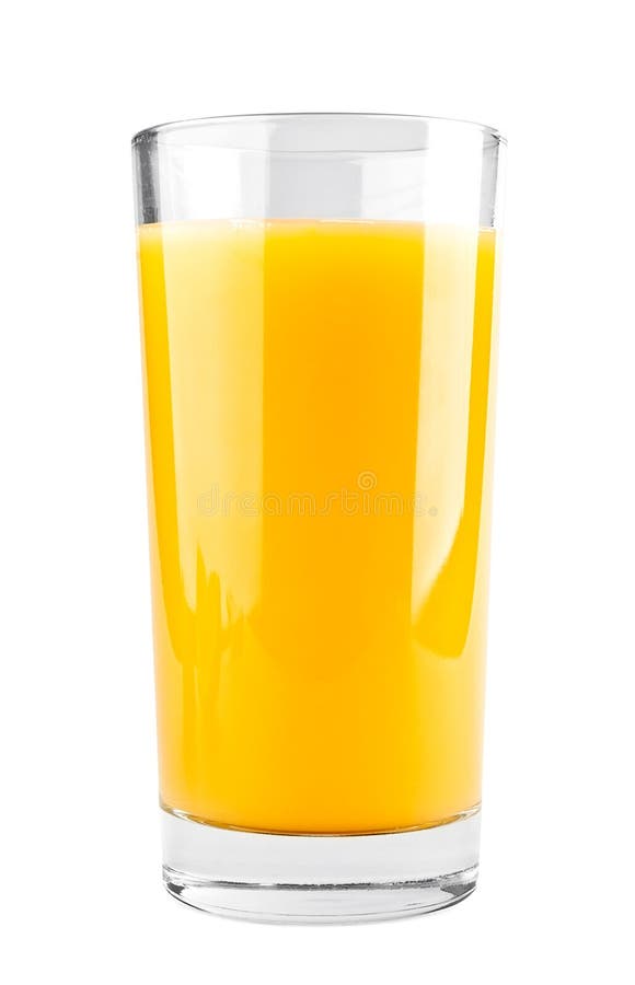 Vidrio lleno de zumo de naranja