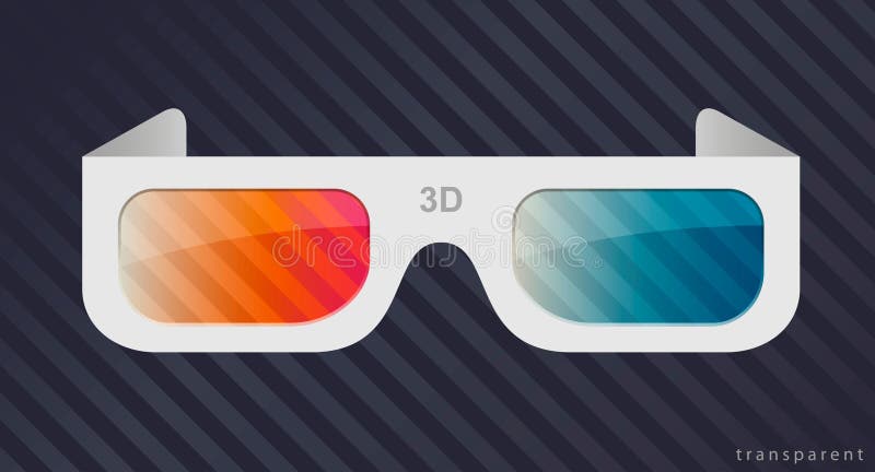 3d glasses from cardboard or white plastic for watching movies in the cinema. Vector graphics with transparency effect. 3d glasses from cardboard or white plastic for watching movies in the cinema. Vector graphics with transparency effect