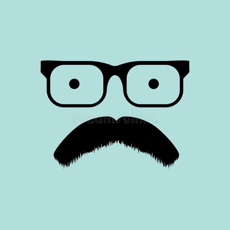 vidrios y fondo vacío del dasign plano del bigote stock de ilustración vidrios y fondo vacío del dasign plano del bigote stock de ilustración