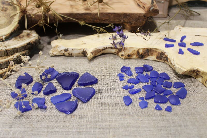 Vidro azul do mar fotos de stock