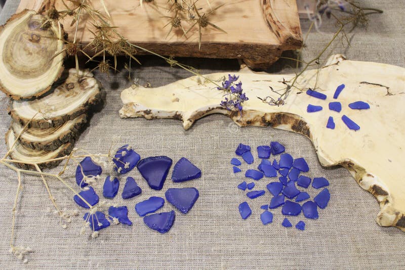 Vidro azul do mar fotografia de stock