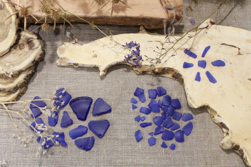 Vidro azul do mar fotografia de stock