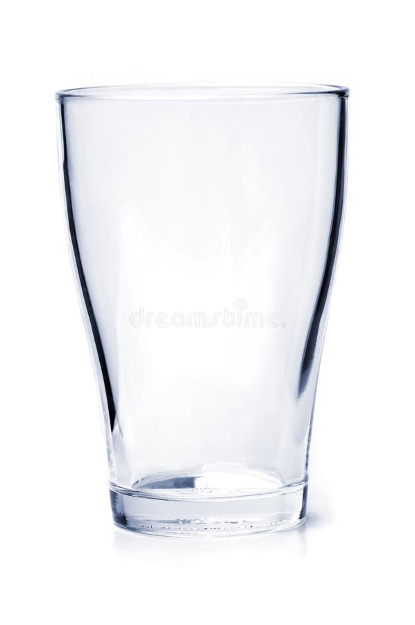 Single empty drinking glass isolated on white background. Single empty drinking glass isolated on white background