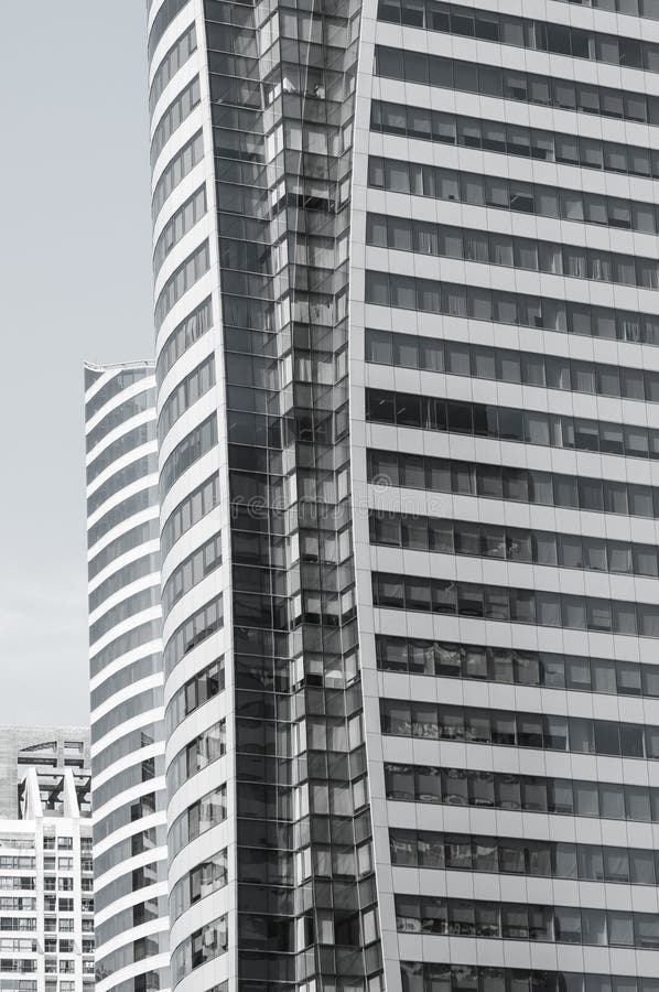 Vidro de construção do close up dos arranha-céus imagens de stock