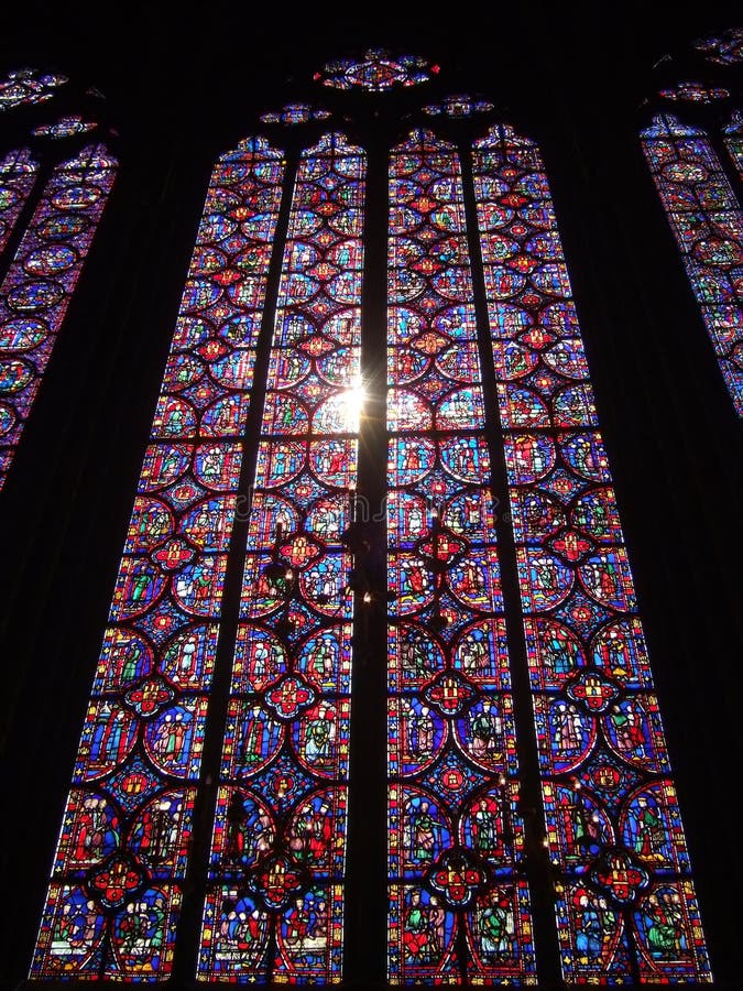 Stained glass window in La Sainte-Chapelle in Paris, France. Stained glass window in La Sainte-Chapelle in Paris, France