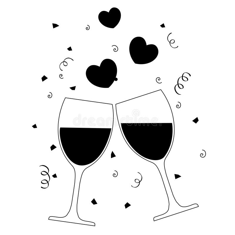 Copos de vinho ilustração do vetor