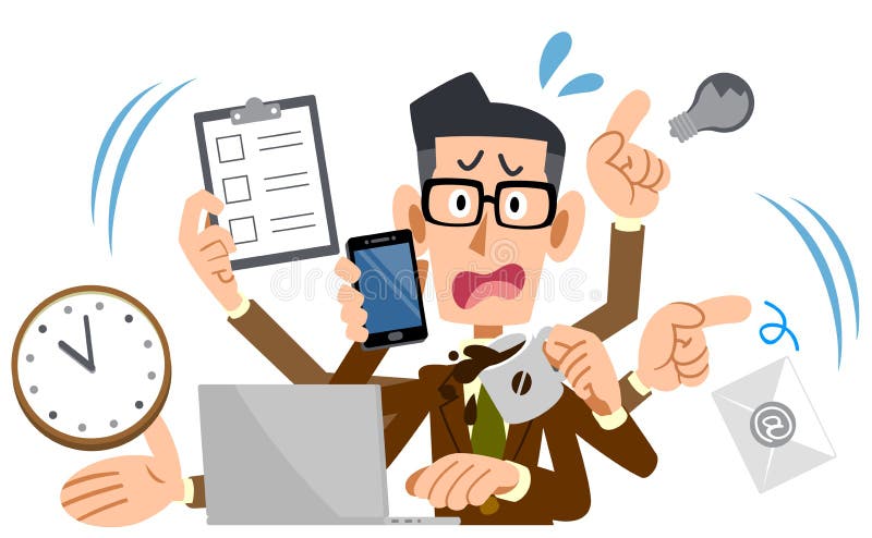 The image of A Businessman wearing glasses and jacket panicking too busy. The image of A Businessman wearing glasses and jacket panicking too busy