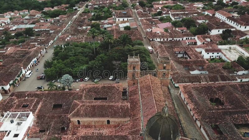 Vidéo aérienne de bourdon de Barichara en Colombie banque de vidéos