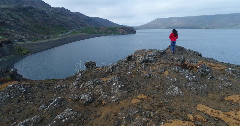 Vidéo aérienne du drone de l'Islande de côte à couper le souffle sur la péninsule de reykjanes clips vidéos