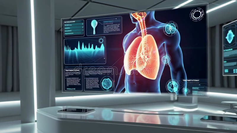 Vidéo de technologie médicale avancée montrant la visualisation de l'anatomie humaine illustration libre de droits