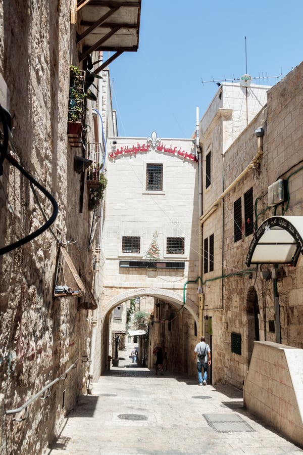 Vie silenziose nella vecchia città di Gerusalemme, Israele Tramite via di Delorosa