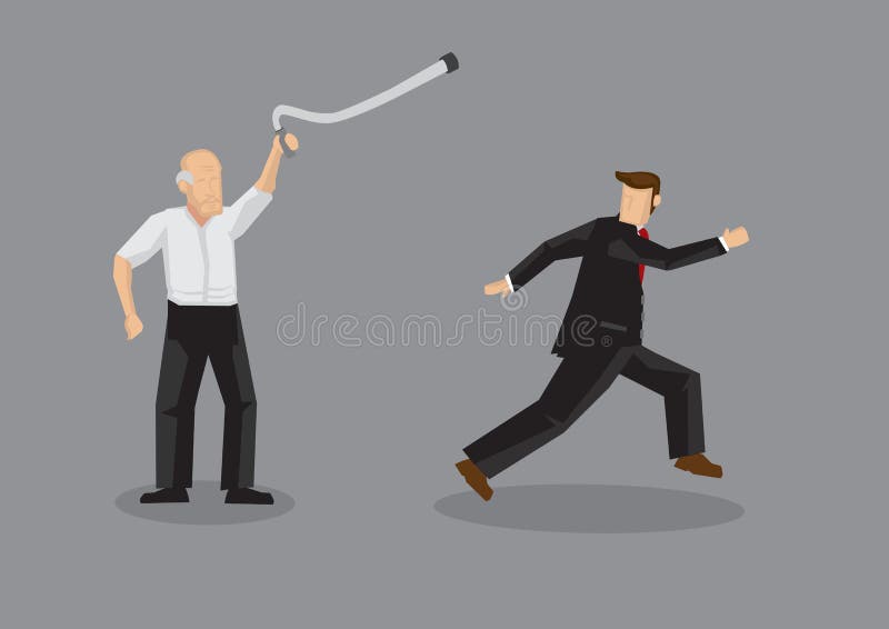 Vieil homme utilisant le bâton de marche pour chasser loin l'homme d'affaires Vector Illustration illustration de vecteur Vieil homme utilisant le bâton de marche pour chasser loin l'homme d'affaires Vector Illustration illustration de vecteur