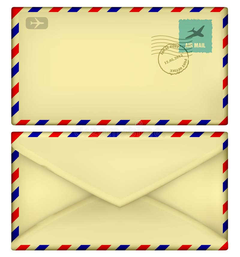 Vieille Carte Postale Et Enveloppe D'avion De Pair D'isolement Image stock  - Image du correspondance, fond: 61209201