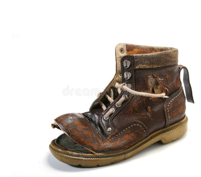 Vieille et cassée chaussure. photos libres de droits Vieille et cassée chaussure. photos libres de droits