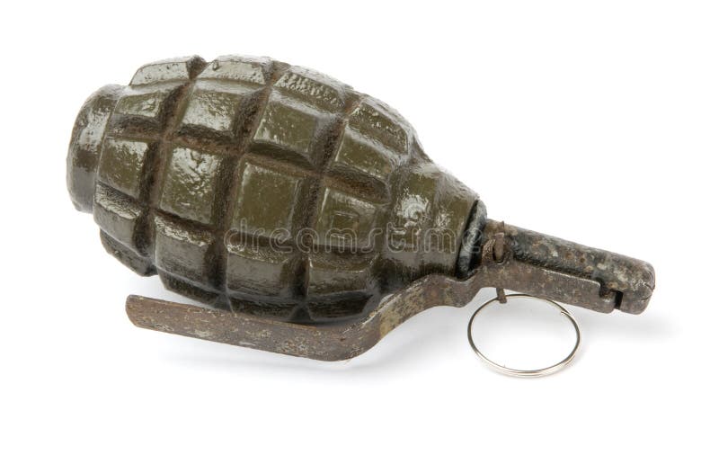 Old Hand Grenade on white background. Old Hand Grenade on white background