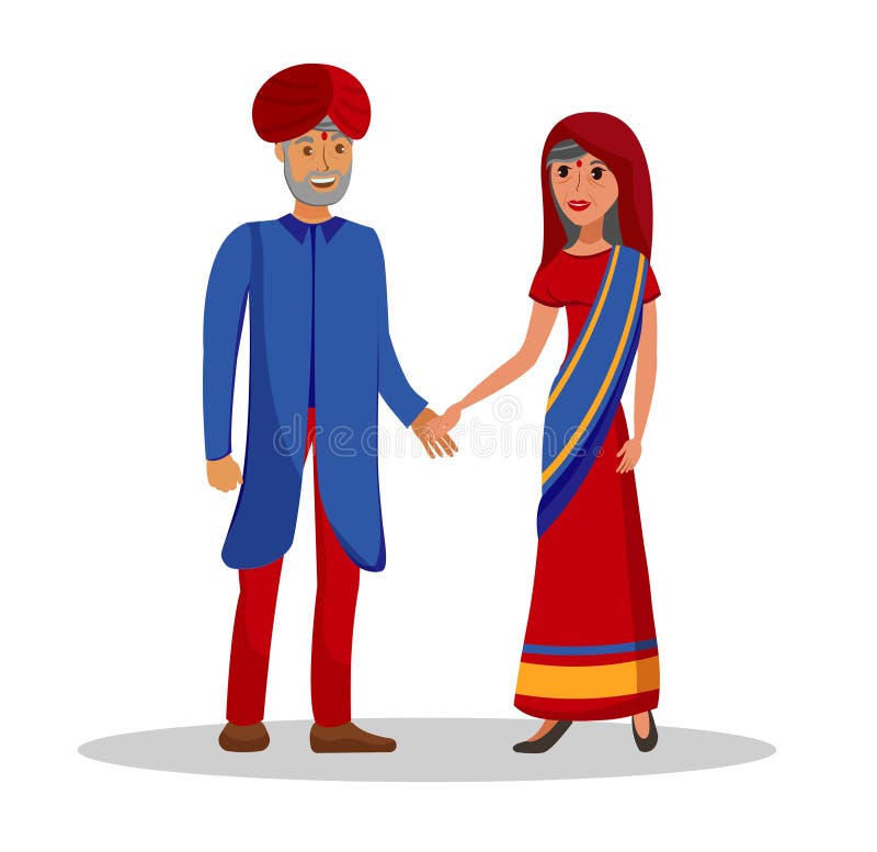 Vieille illustration indienne de couples, de mari et d'?pouse illustration de vecteur Vieille illustration indienne de couples, de mari et d'?pouse illustration de vecteur