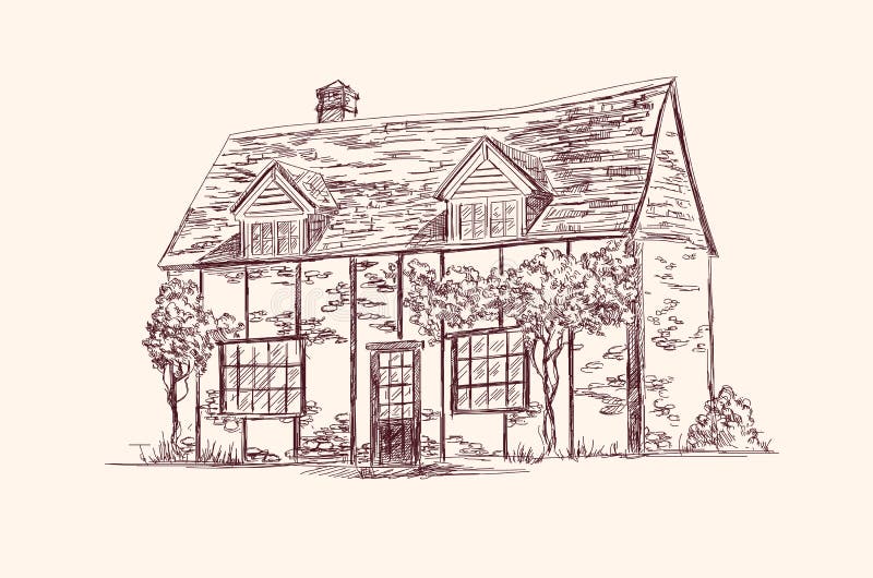 Vieille maison anglaise illustration stock Vieille maison anglaise illustration stock