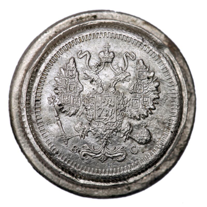 Vieille pièce en argent photographie stock libre de droits