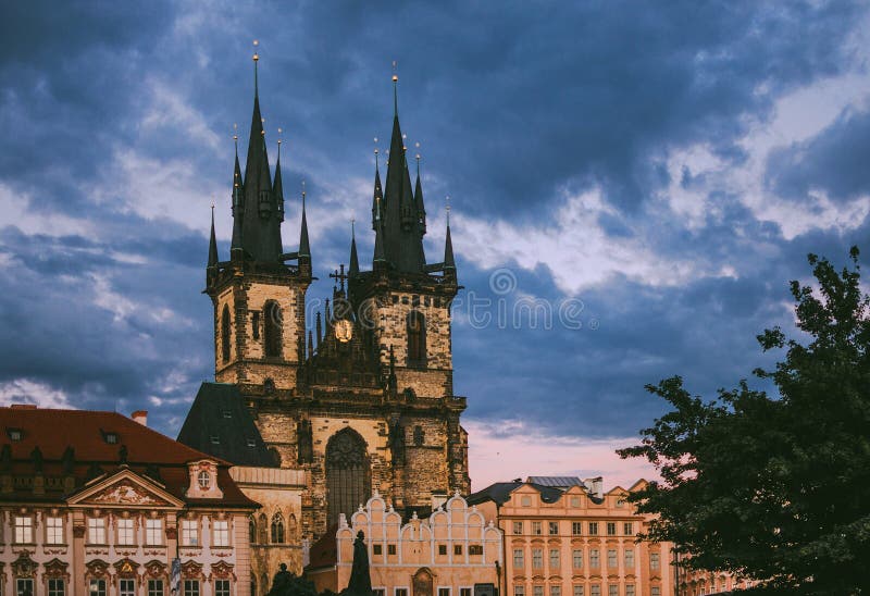 Old Market Square in Prague in the evening Prague city, one of the most beautiful city in Europe. Old Market Square in Prague in the evening Prague city, one of the most beautiful city in Europe.