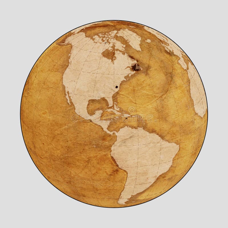 Vieille PLAINE de carte du monde de la terre illustration stock Vieille PLAINE de carte du monde de la terre illustration stock