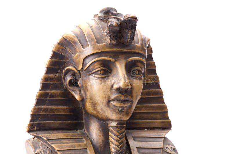 Vieille statue égyptienne de pharaon d'isolement images stock Vieille statue égyptienne de pharaon d'isolement images stock