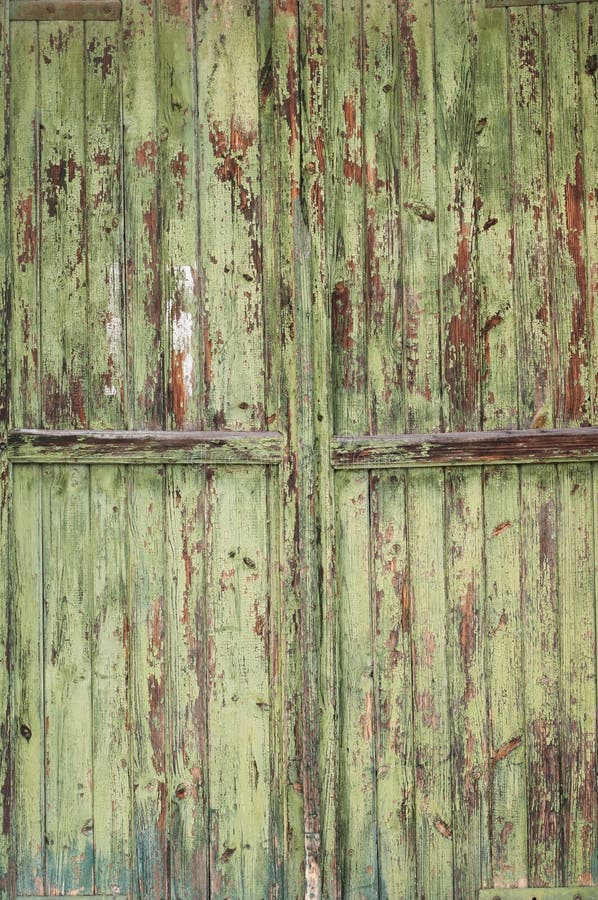 Part of old green wooden door. Part of old green wooden door