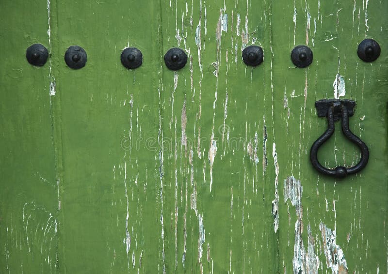 Old green wooden door. Old green wooden door