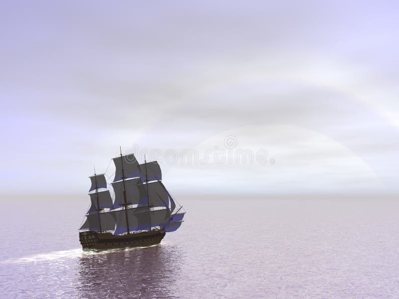 Vieille victoire du bateau HSM - 3D rendent illustration stock Vieille victoire du bateau HSM - 3D rendent illustration stock