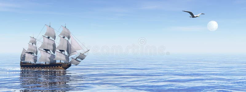 Vieille victoire du bateau HSM - 3D rendent illustration stock Vieille victoire du bateau HSM - 3D rendent illustration stock