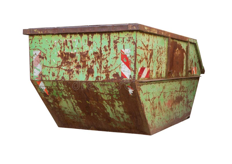 telegrama Gran cantidad cáscara Vieja Basura Verde Grande Del Contenedor - Rusty Container Aislado En  Blanco Imagen de archivo - Imagen de sucio, compartimiento: 122225009