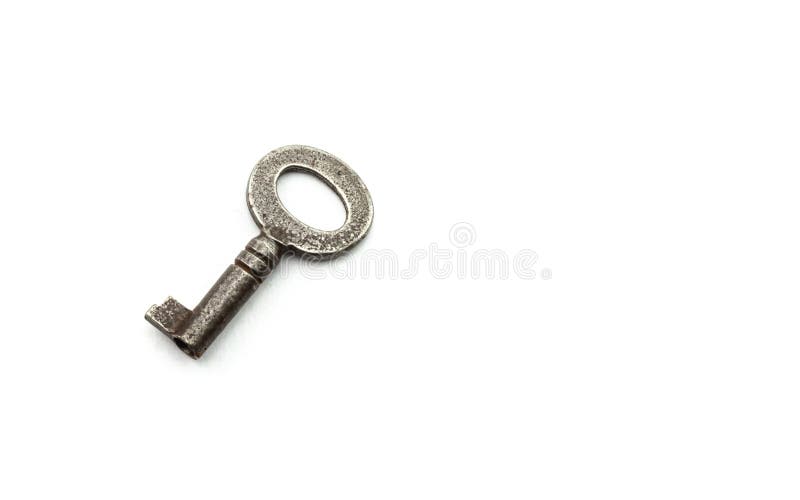 Vieja llave antigua oxidada en el fondo blanco imagen de archivo Vieja llave antigua oxidada en el fondo blanco imagen de archivo