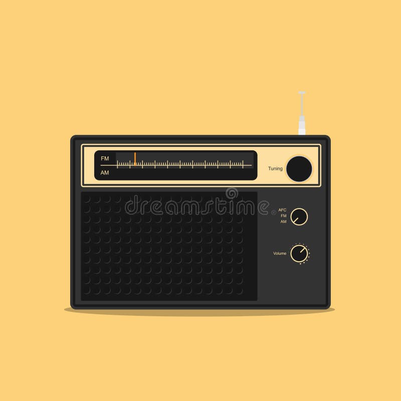 Viejo diseño plano estéreo de radio del vector ilustración del vector Viejo diseño plano estéreo de radio del vector ilustración del vector