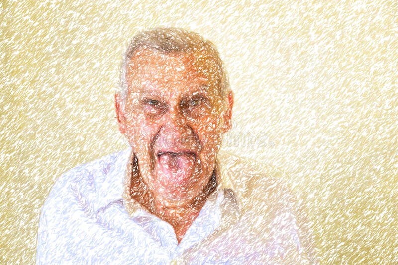 Viejo hombre que muestra la lengua fotos de archivo libres de regalías Viejo hombre que muestra la lengua fotos de archivo libres de regalías