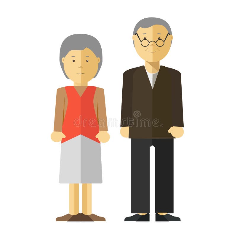 Viejo hombre y mujer del vector stock de ilustración Viejo hombre y mujer del vector stock de ilustración