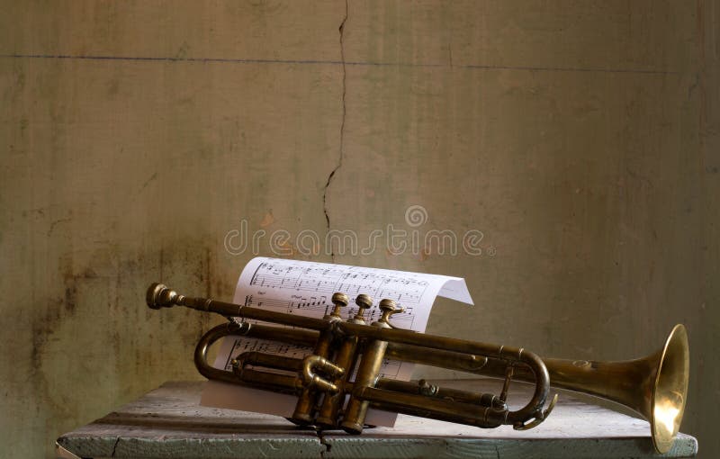 Old jazz trumpet music of the 50&#x27;s. Old jazz trumpet music of the 50&#x27;s