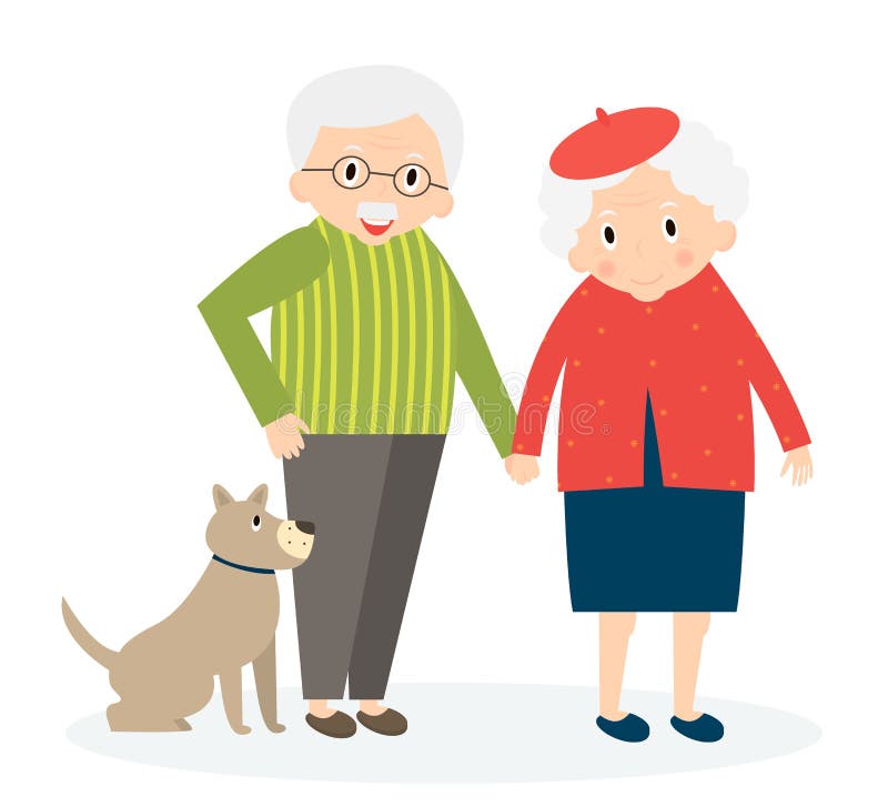 Viejos pares felices junto libre illustration Viejos pares felices junto libre illustration