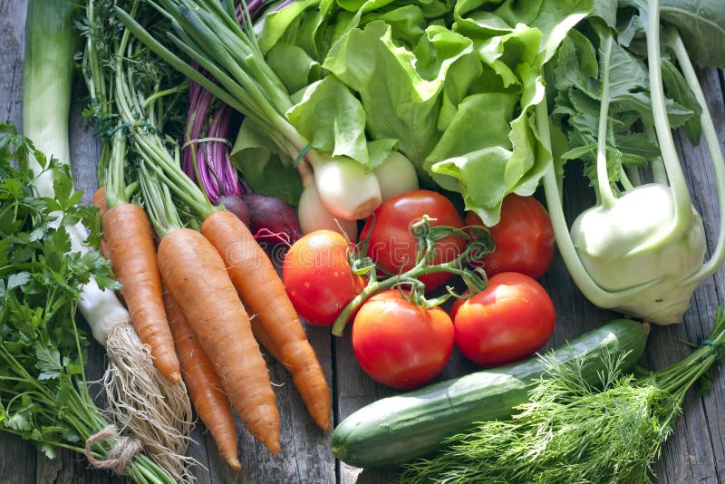 Viel organisches Gemüse des neuen Frühlinges lizenzfreie stockfotos