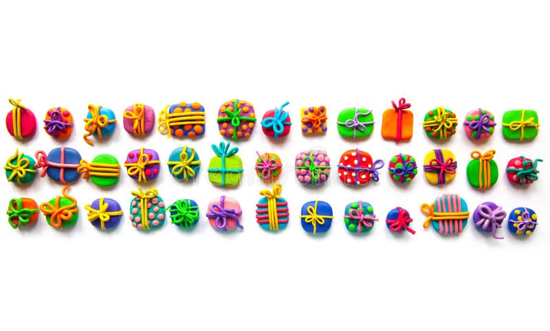 Viele kleinen Geschenke vom Plasticine stockfotografie Viele kleinen Geschenke vom Plasticine stockfotografie