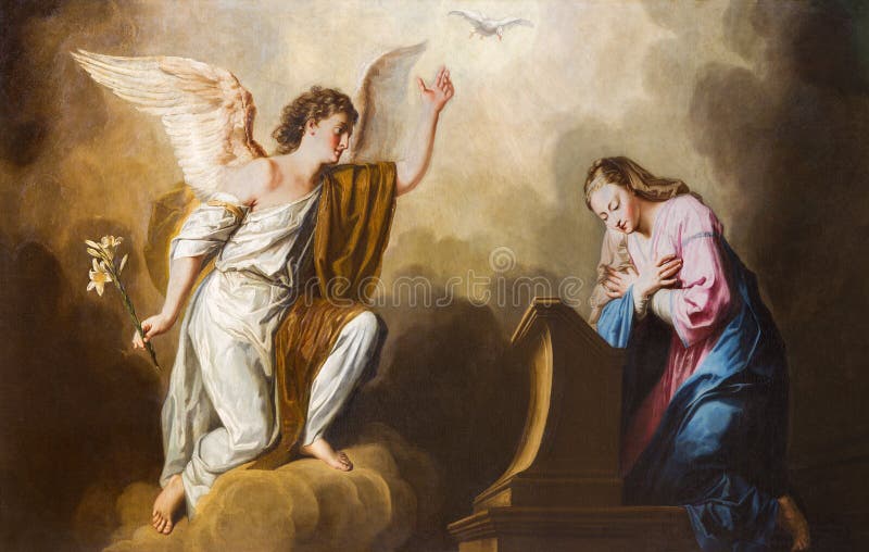 Viena - a pintura do aviso no presbitério da igreja de Salesianerkirche por Giovanni Antonio Pellegrini (1725-1727) foto de stock Viena - a pintura do aviso no presbitério da igreja de Salesianerkirche por Giovanni Antonio Pellegrini (1725-1727) foto de stock