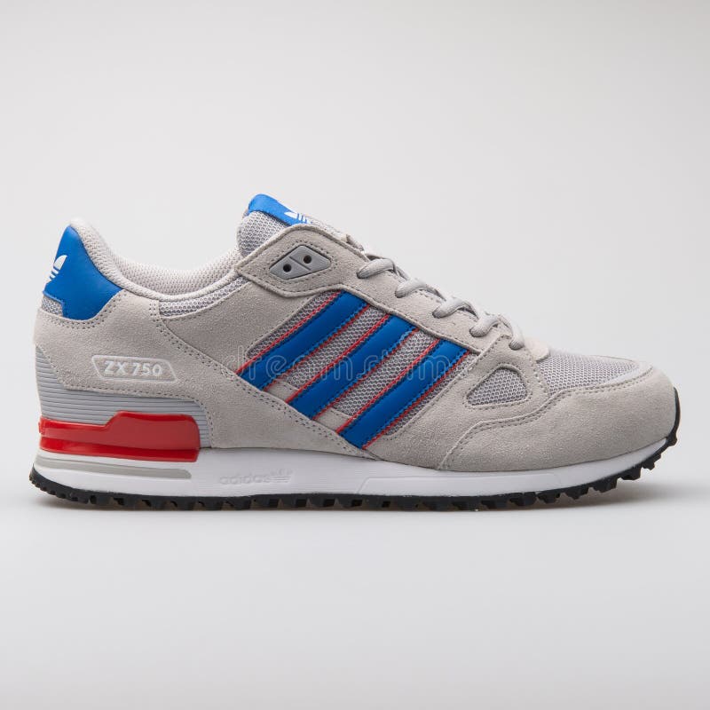 muy Espinoso vestido Adidas ZX750 Grey, Blue and Red Sneaker Editorial Image - Image of  exercise, product: 145770895