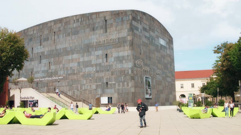VIENNA, AUSTRIA - AUGUST 12, 2017. Famous mumok or MUseum MOderner Kunst, modern art museum stock photo VIENNA, AUSTRIA - AUGUST 12, 2017. Famous mumok or MUseum MOderner Kunst, modern art museum stock photo