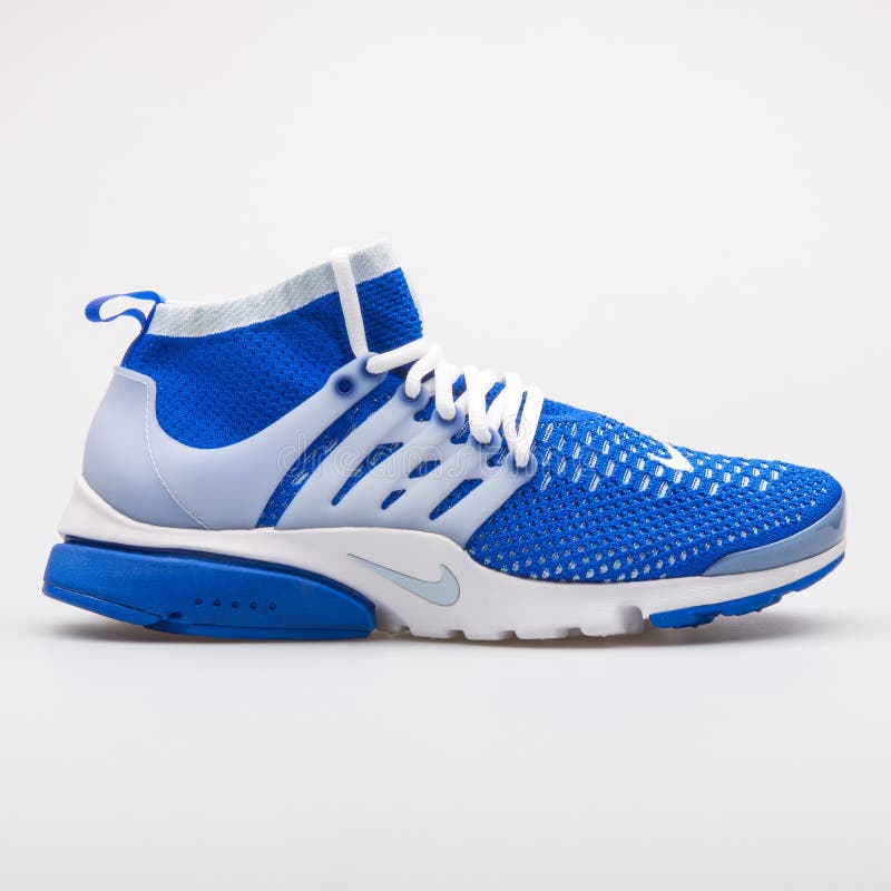 Nike Air Presto Flyknit Ultra Blue and White Sneaker Editorial ...