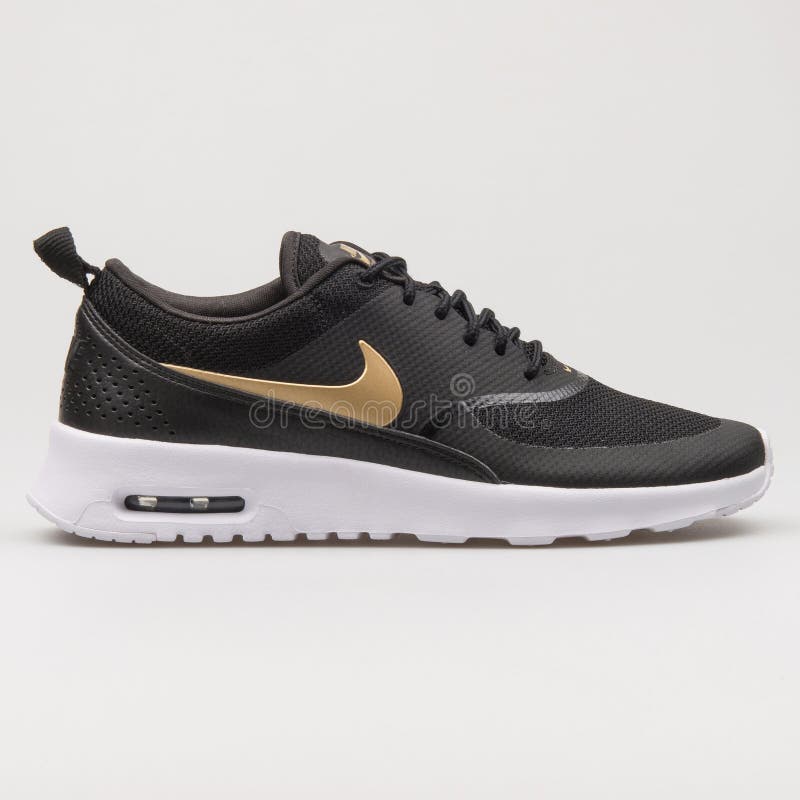 Nike Air Max Thea Black, Gold and White Sneaker Editorial Photography -  Image of athletic, side: 181104627