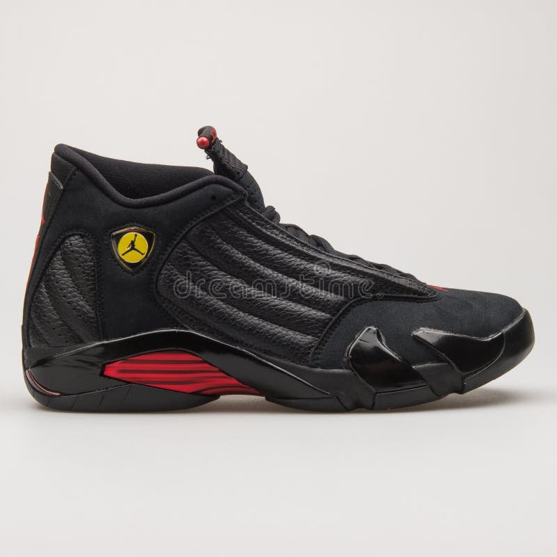 Nike Air Jordan 14 Retro Black And Red Sneaker Editorial Image - Image of accessories, jordan: 181785100