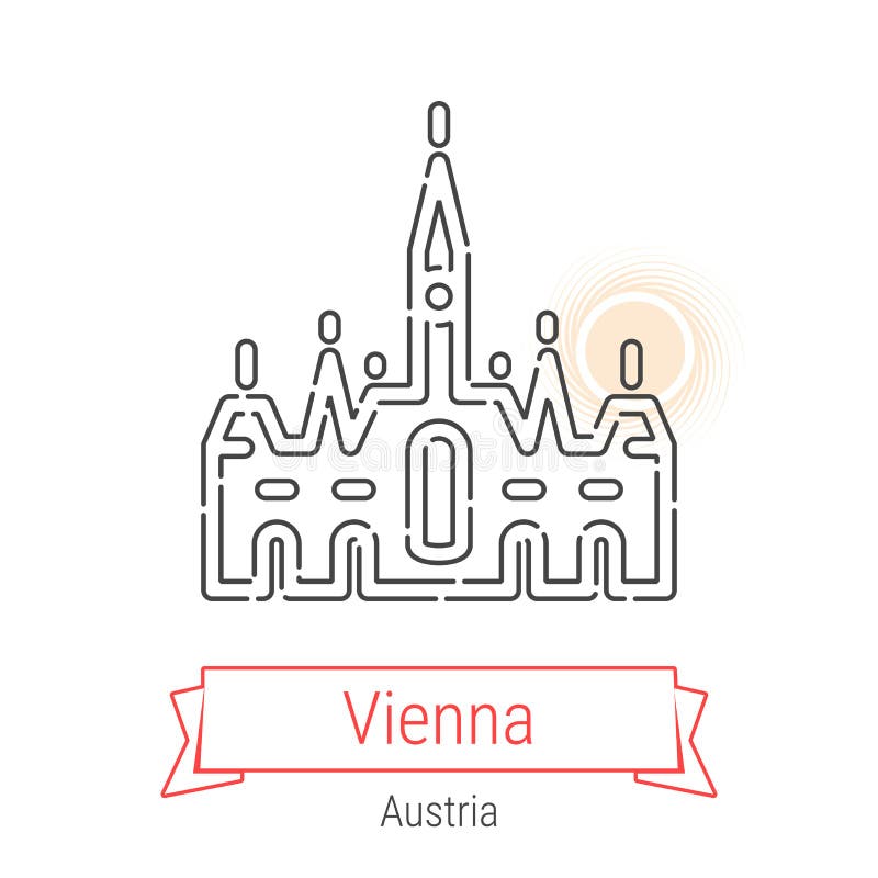 Vienna, Austria Vector Line Icon Stock Illustration - Illustration of ...