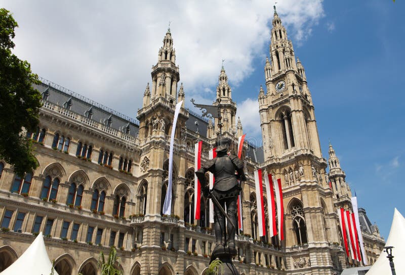 Vienna City Hall stock image. Image of facade, outdoors 14611047