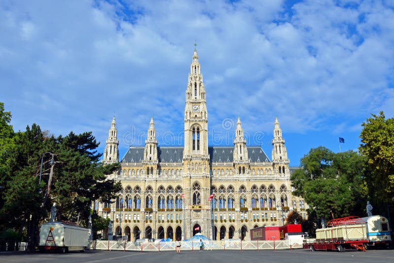 Vienna City Hall Front View Editorial Image Image of green