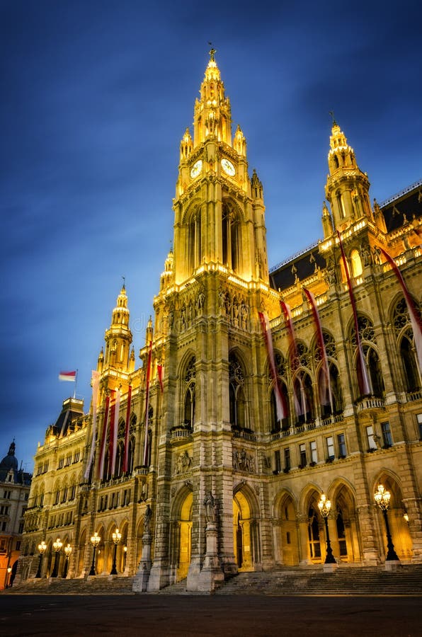 The Wiener Rathaus Vienna City Hall, Austria Stock Image - Image of ...